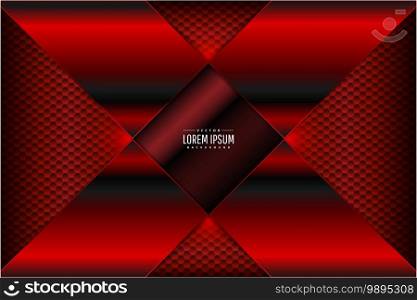 Red metal technology background with hexagon pattern.