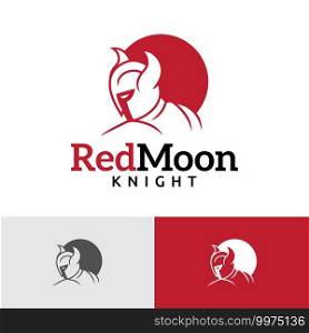 Red Moon Knight Horned Sparta Soldier Game Sport Logo