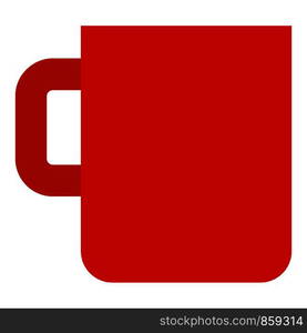 Red mug cup icon. Flat illustration of red mug cup vector icon for web design. Red mug cup icon, flat style