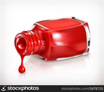 Red nail polish, vector icon