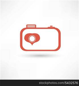 Red nice camera icon
