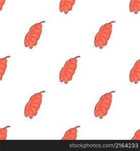 Red oak leaf pattern seamless background texture repeat wallpaper geometric vector. Red oak leaf pattern seamless vector