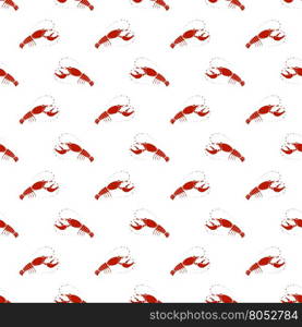Red Omar Seamless Pattern. Sea Food Background. Red Omar Seamless Pattern