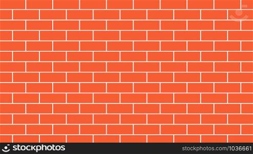 Red or orange brick wall backgroud - vector illustration