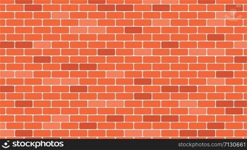 Red or orange brick wall background - vector illustration