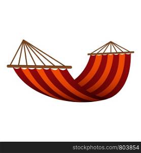 Red orange hammock icon. Realistic illustration of red orange hammock vector icon for web design. Red orange hammock icon, realistic style