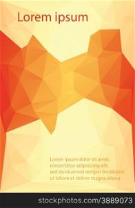 Red orange letterhead low poly style vector illustration.