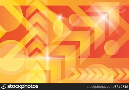 Red orange yellow arrows abstract futuristic vector background. Bright light techno banner decoration