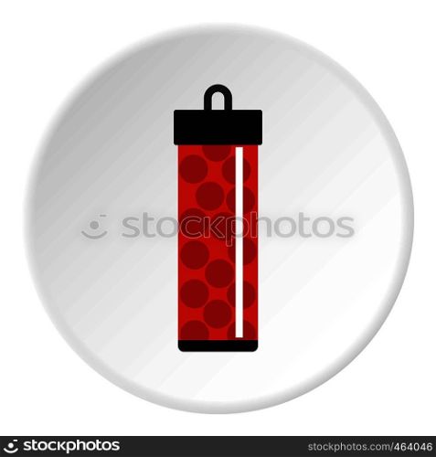 Red pack with paintball bullets icon in flat circle isolated vector illustration for web. Red pack with paintball bullets icon circle