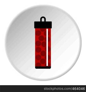 Red pack with paintball bullets icon in flat circle isolated vector illustration for web. Red pack with paintball bullets icon circle