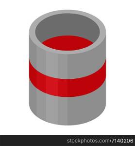 Red paint bucket icon. Isometric of red paint bucket vector icon for web design isolated on white background. Red paint bucket icon, isometric style