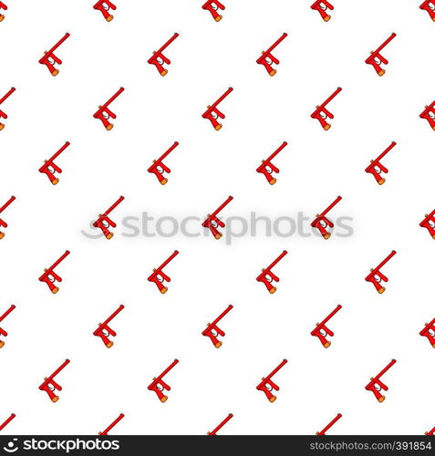 Red paintball gun pattern. Cartoon illustration of red paintball gun vector pattern for web. Red paintball gun pattern, cartoon style