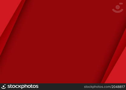 Red paper layer abstract background. Paper cut layered circle with space for text.