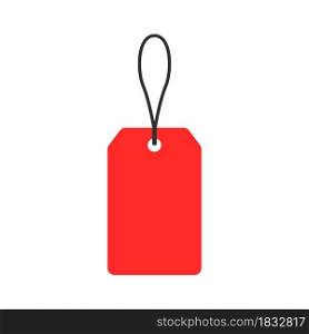 Red paper price tags or gift tag. Vector illustration