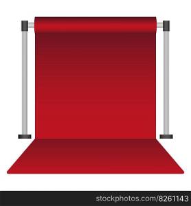 red paper studio backdrop. Canvas studio in realistic style. Vector illustration. EPS 10.. red paper studio backdrop. Canvas studio in realistic style. Vector illustration.