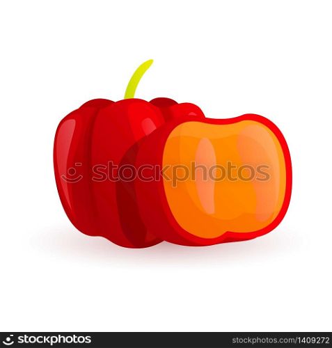 Red paprika icon. Cartoon of red paprika vector icon for web design isolated on white background. Red paprika icon, cartoon style