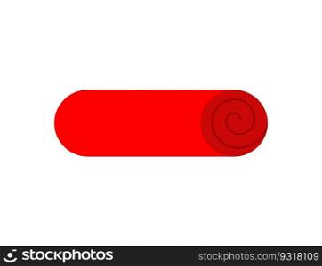 Red path isolated. Red carpet on roll. Vector illustration 