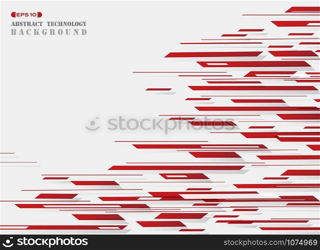 Red pattern technology stripe lines background. illustration vector eps10