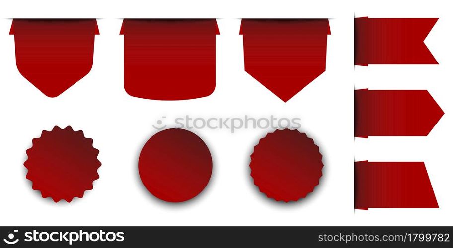 red pennants. Design template, mock up. White wall. Isolated object. Vector illustration. Stock image. EPS 10.. red pennants. Design template, mock up. White wall. Isolated object. Vector illustration. Stock image.