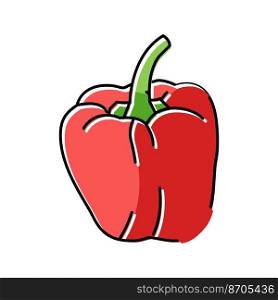 red pepper color icon vector. red pepper sign. isolated symbol illustration. red pepper color icon vector illustration