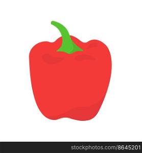 Red pepper icon. Vector illustration of a flat design of red pepper on a white background.. Red pepper icon. Vector illustration of a flat design of red pepper on a white background
