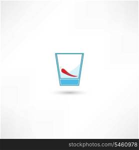 Red pepper in a glass