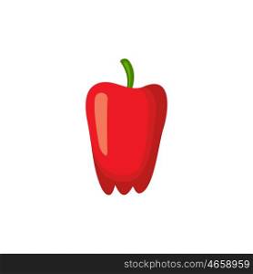 Red pepper on a white background. Vegetables, vitamins, healthy food. Diet, vegetarianism. Vector