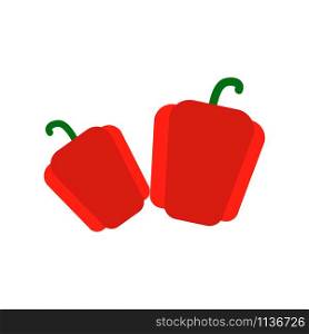 Red pepper vegetable vector icon isolated on white background
