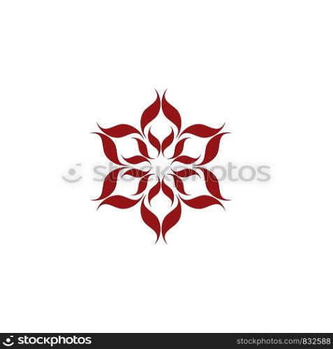 Red Petal Ornamental Flower Logo Template Illustration Design. Vector EPS 10.