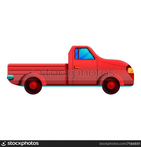 Red pickup icon. Cartoon of red pickup vector icon for web design isolated on white background. Red pickup icon, cartoon style