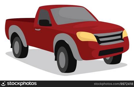 Red pickup, illustration, vector on white background
