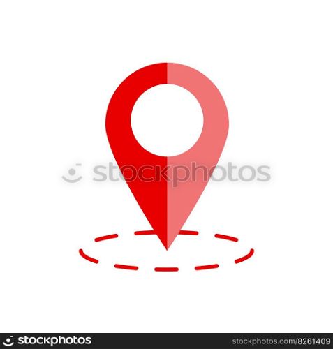 red pin circle on white background. Mark location. Vector illustration. EPS 10.. red pin circle on white background. Mark location. Vector illustration.