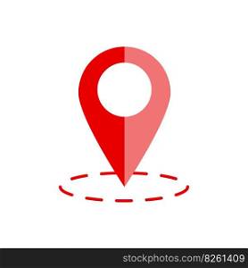 red pin circle on white background. Mark location. Vector illustration. EPS 10.. red pin circle on white background. Mark location. Vector illustration.