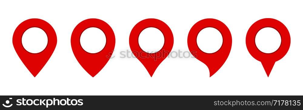 Red Pin map set. Gps Point. Location icons.Map pin icons. Eps10. Red Pin map set. Gps Point. Location icons.Map pin icons