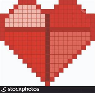Red pixel heart