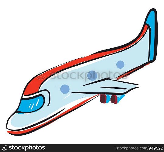 Red plane illustration vector on white background