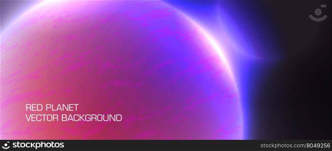 red planet abstract futuristic vector horizontal background