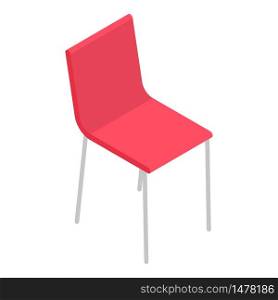 Red plastic chair icon. Isometric of red plastic chair vector icon for web design isolated on white background. Red plastic chair icon, isometric style