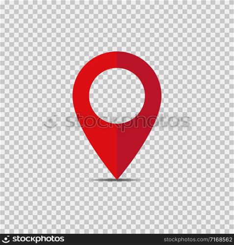 Red pointer vector isolated location isolated element on transparent background. Location marker button. Map pointer sign. Red location pin, map pointer icon. EPS 10