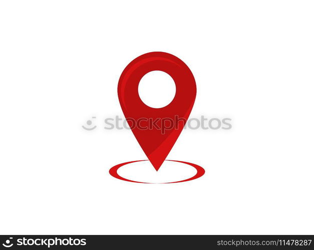 Red pointer with map
