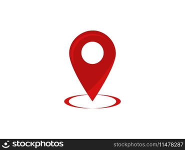 Red pointer with map