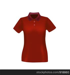 Red Polo Shirt Template for Woman