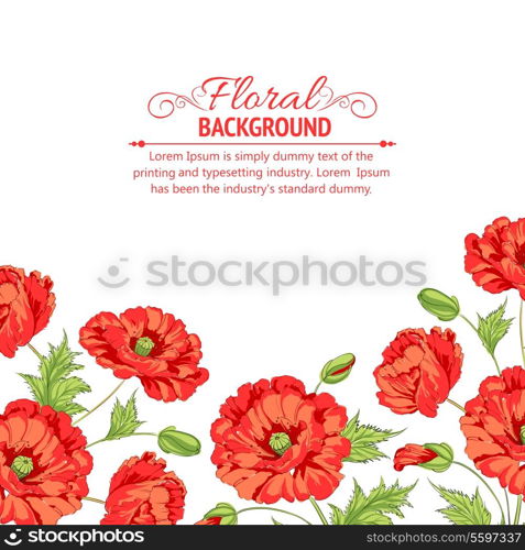 Red poppy isolated on a white background. Vector illustration.