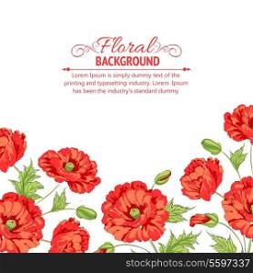 Red poppy isolated on a white background. Vector illustration.