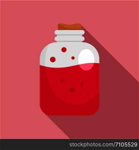 Red potion icon. Flat illustration of red potion vector icon for web design. Red potion icon, flat style