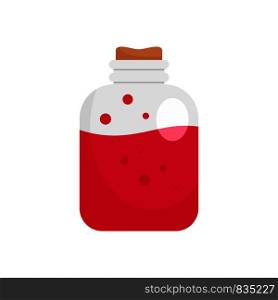 Red potion icon. Flat illustration of red potion vector icon for web isolated on white. Red potion icon, flat style