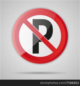 Red Prohibition realistic 3D sign, red circle warning and no entry or access with symbol, objects and shadow, simply vector graphic illustration, isolated on background