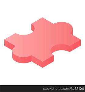 Red puzzle icon. Isometric of red puzzle vector icon for web design isolated on white background. Red puzzle icon, isometric style