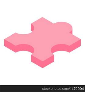 Red puzzle piece icon. Isometric of red puzzle piece vector icon for web design isolated on white background. Red puzzle piece icon, isometric style