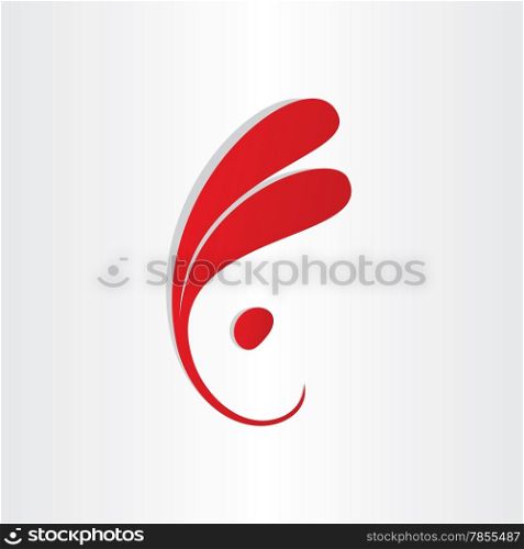 red rabbit symbol abstract easter design element